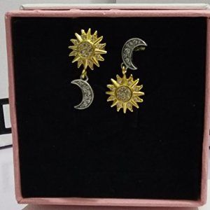 Pandora Two-tone Reversed Sun & Moon Stud Earrings